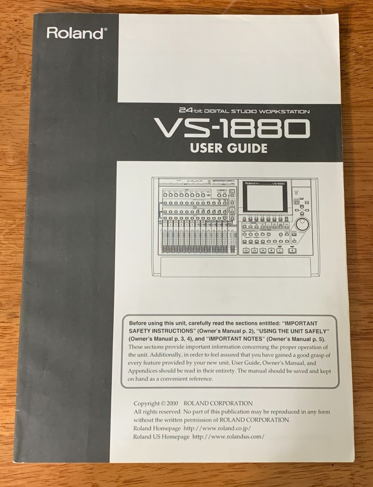 Original Roland VS‑1880 Digital Workstation User Guide