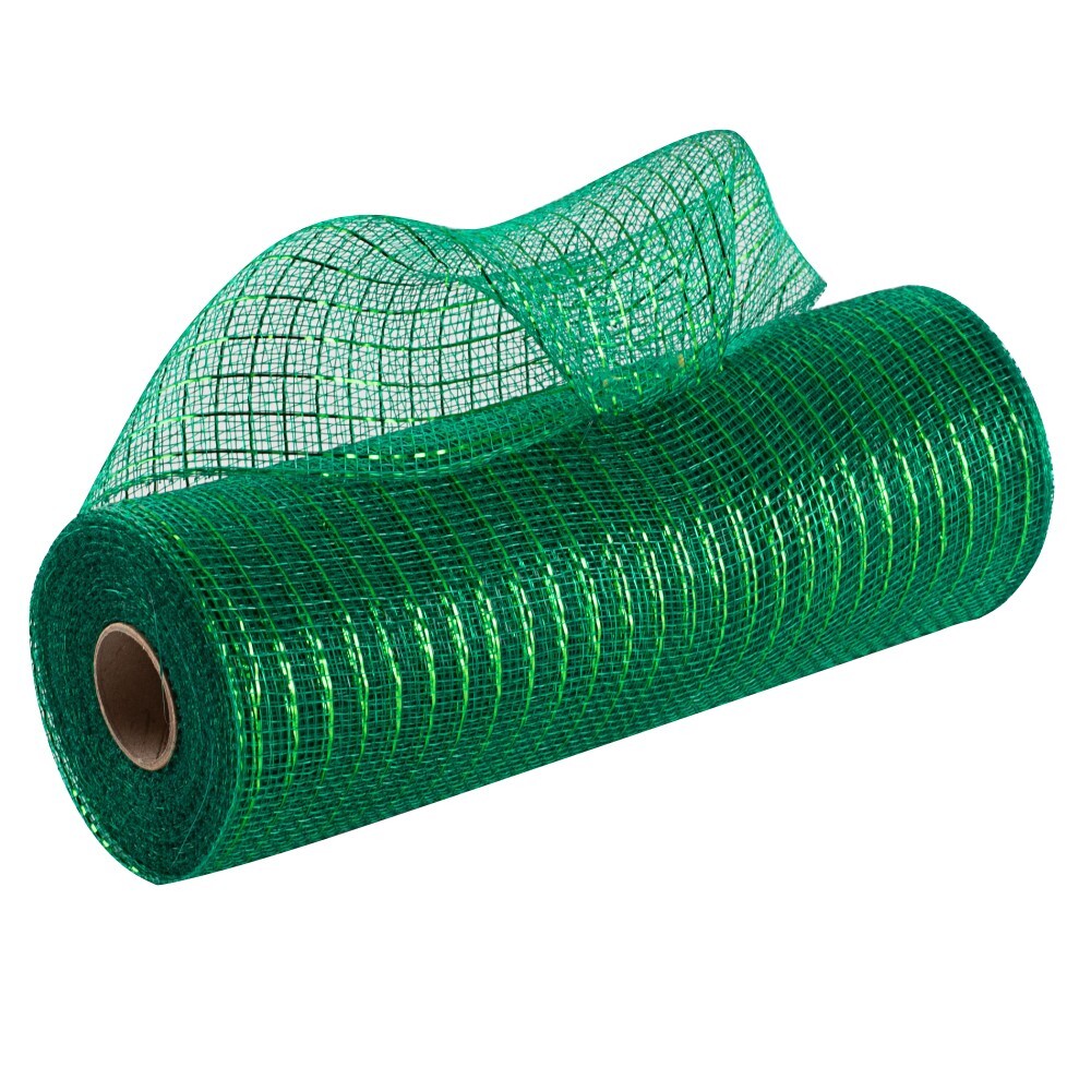 Metallic Emerald Green Deco Mesh - 10" x 10 Yards, Easter, Spring, Christmas