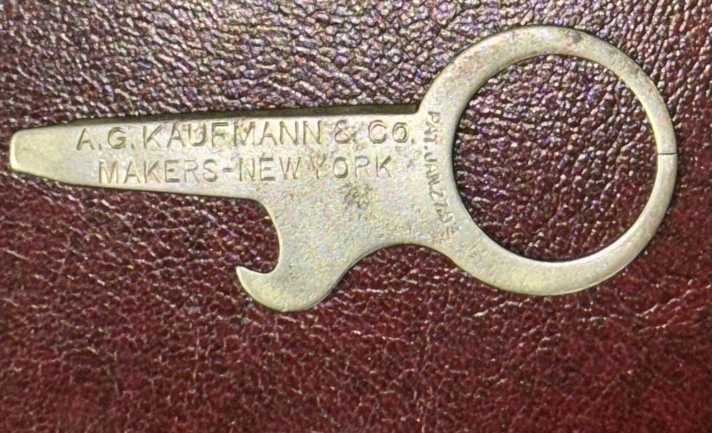 1903 John Drew 5 cent Cigar Opener Keychain Original