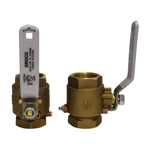 GROCO 1" NPT BRONZE IN-LINE BALL VALVE IBV-1000
