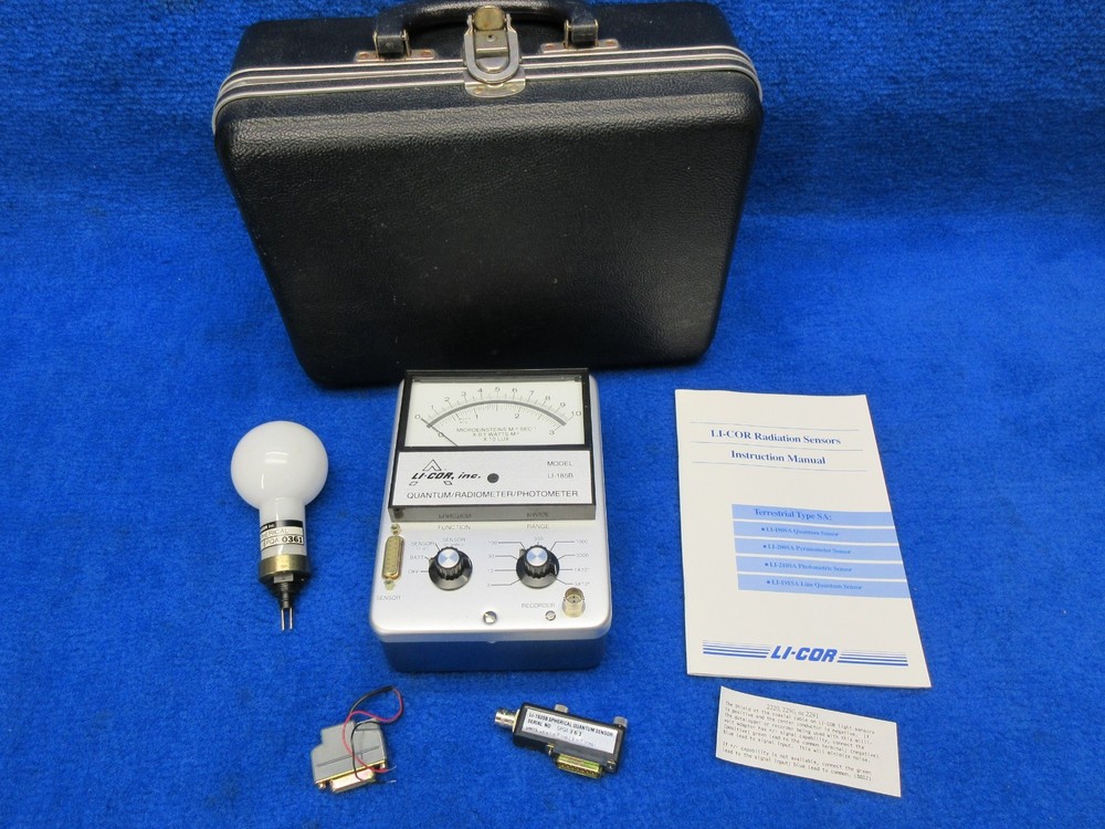 Li-Cor LI-185B Quantum/Radiometer/Photometer, I-193SB Spherical Adapter & Sensor