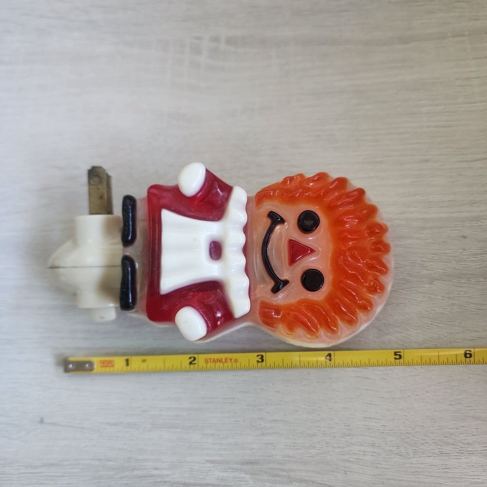 Vintage Raggedy Ann Night Light Working Plastic Plug-In Lamp Retro Decor tested