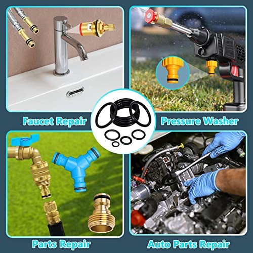 1200 Pcs 24 Size Universal Rubber O-Ring Assortment Kit with 4-Piece