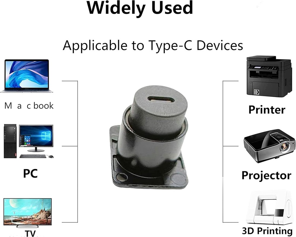 D Type Panel Mount Adapter Coupler USB C 3.1 Female to Panel...