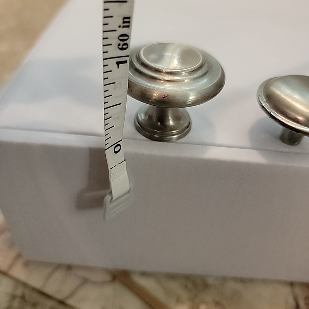 Cabinet Knobs Lot 18 Brushed Silver Round 1.25" Kitchen Drawer Pulls