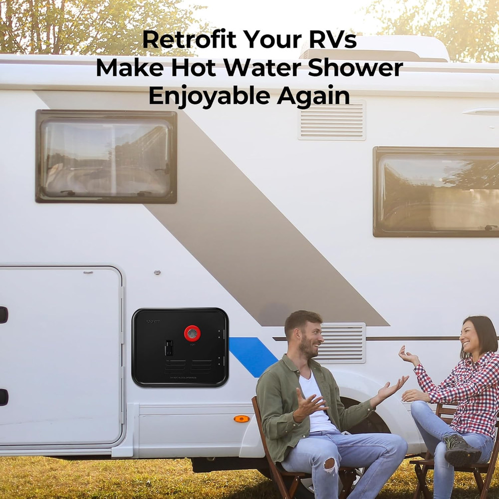 15" x 18" RV Water Heater Black Door with Ring - Durable & Stylish Accessory