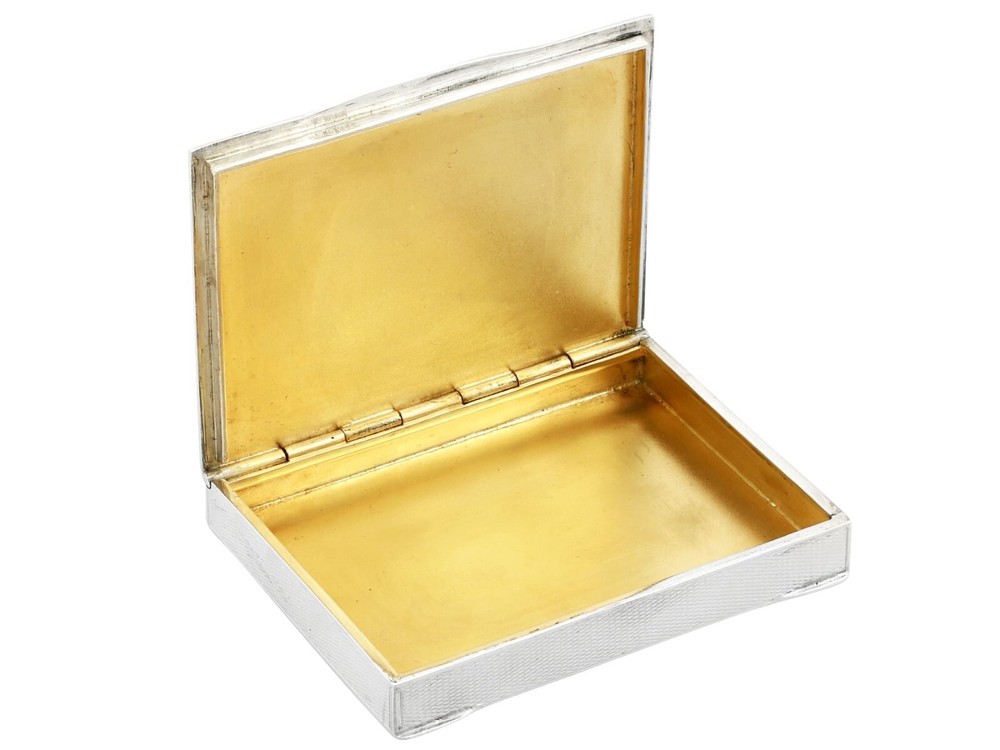 Antique German Silver and Enamel Box 1920s