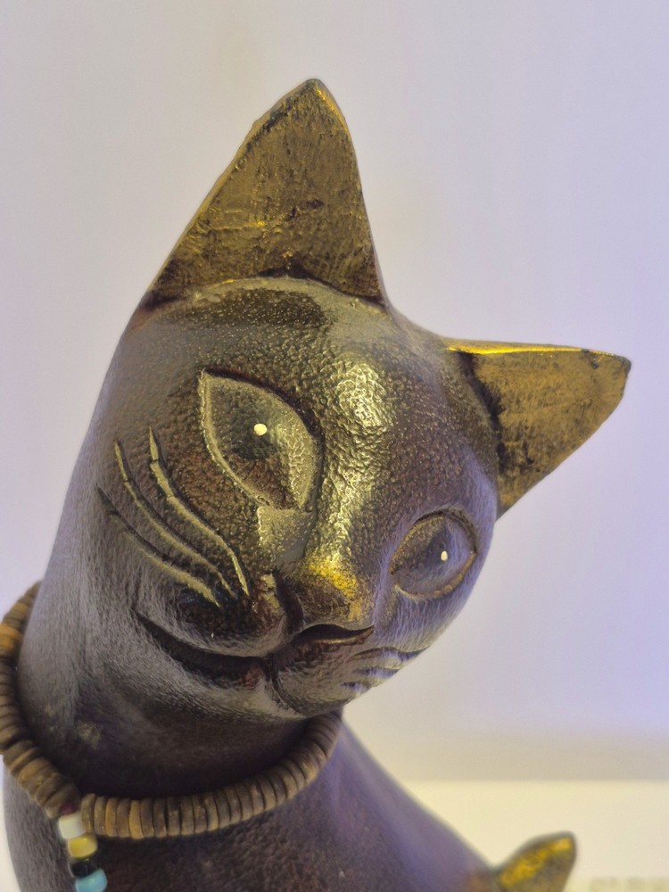 Ancient Egyptian Antique Goddess Bastet Cat Pharaoh Statue