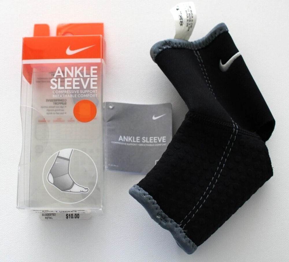 Nike Ankle Sleeve Adult Medium Black Compressive Support Small