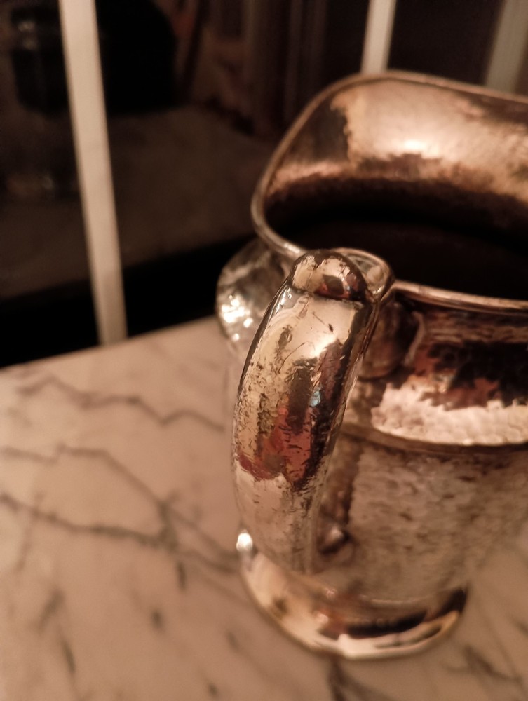 Andover SP Hand Hammered Silver Plate Pitcher, 8", Read