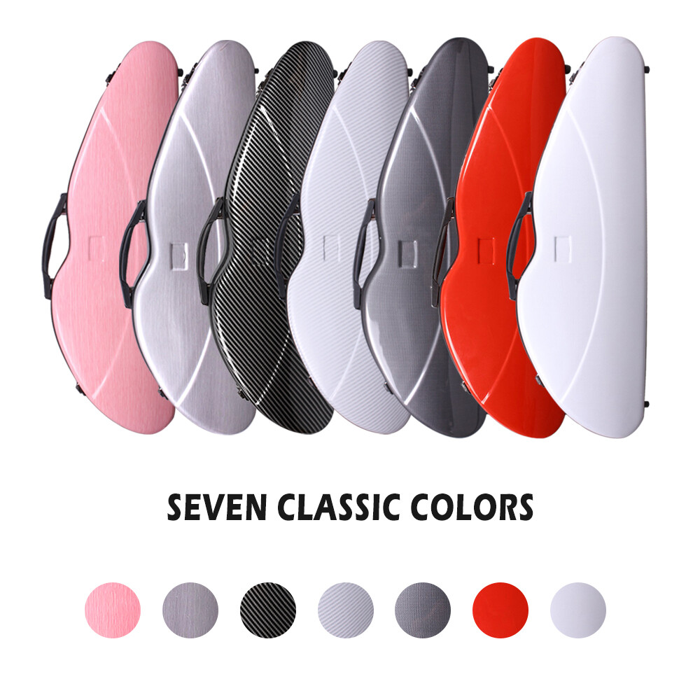 4/4 Black Violin Case Strong Carbon Fiber Violin Cases with Code Lock&Back Strap