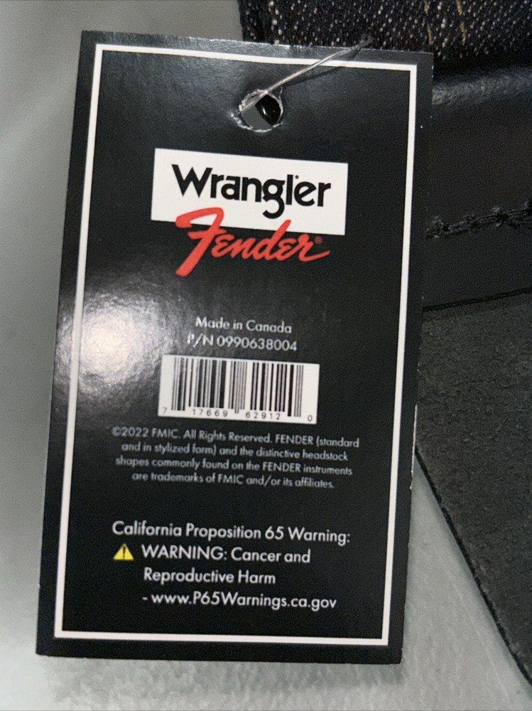 Fender Wrangler "W" Denim Strap Washed Black