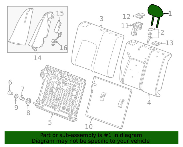 Genuine GM Headrest 39149438