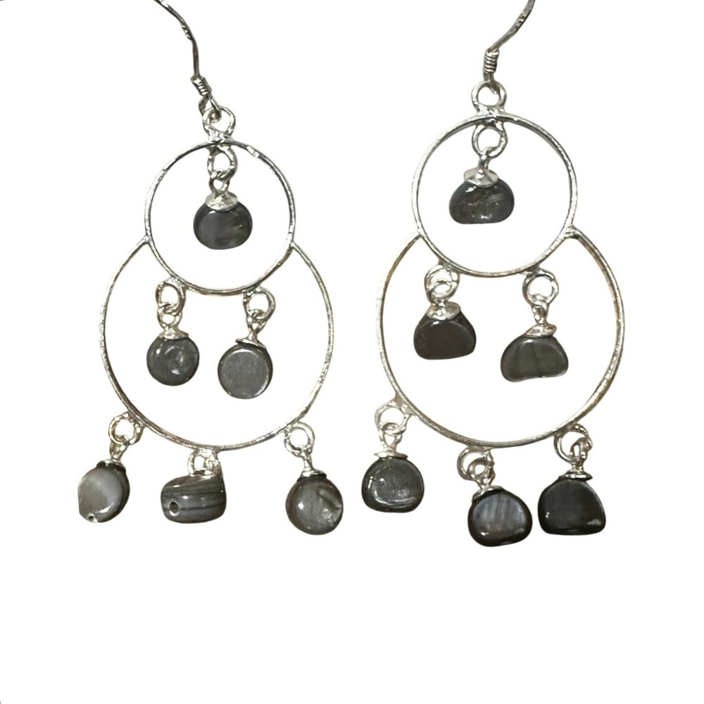 Sterling Silver Multi Hoop Chandler Style Fish Hook Earrings