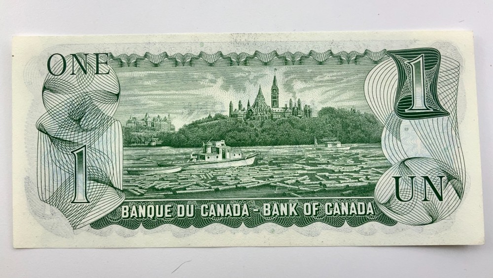 One 1973 Canada 1 Dollar Banknote Order Multiple for Consecutive JJ751