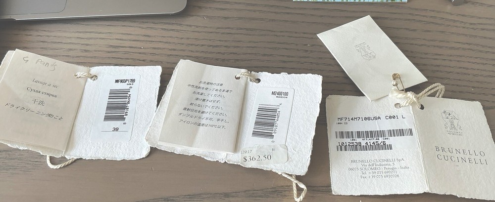 Brunello Cucinelli Hang Tags Labels