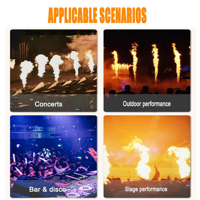 4× 200W Fire Thrower Flame Machine Projector Stage Effect Disco Concert Show
