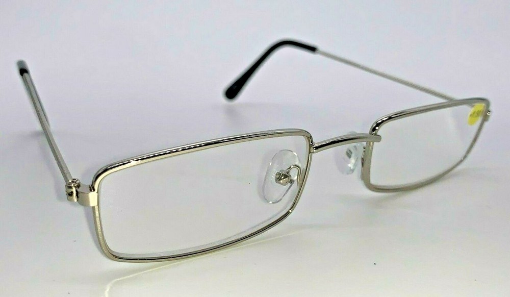 2-Pack Classic Silver Frame Clear Reading Glasses – Lightweight & Stylish Reader
