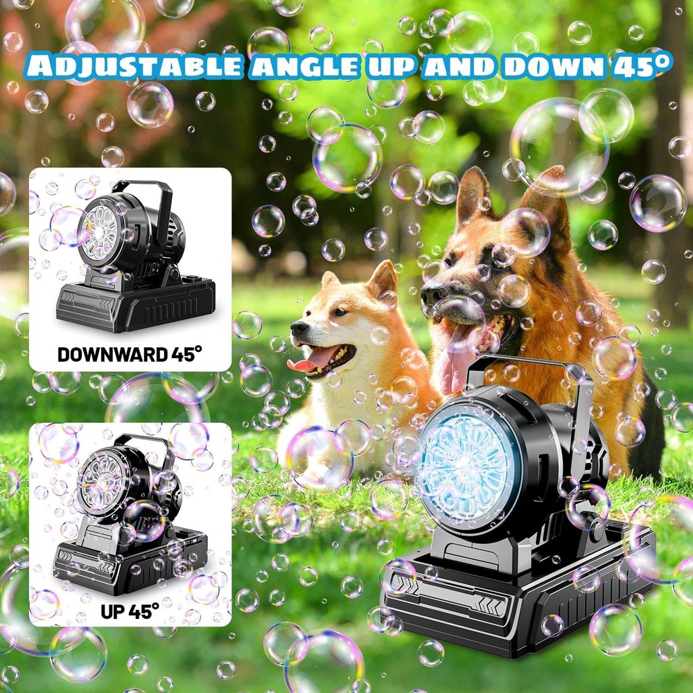 SHCKE Automatic Bubble Machine 10 Holes Blower,45° Black