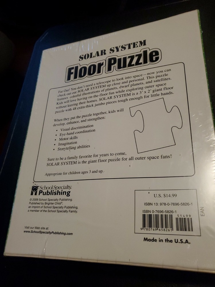 Giant Solar System Floor Puzzle 48 Piece Interactive Learning 3' × 2' [NEW] #33