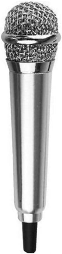 Silver Mini Singing Mic Karaoke Mic Singing 3.5mm Condenser Microphone Mini H...
