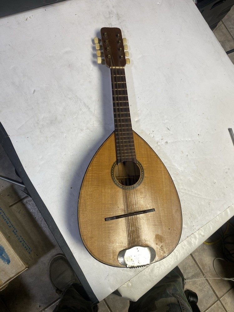 Vintage Mandolin Unbranded Unknown Missing String As Is No Crack Solid