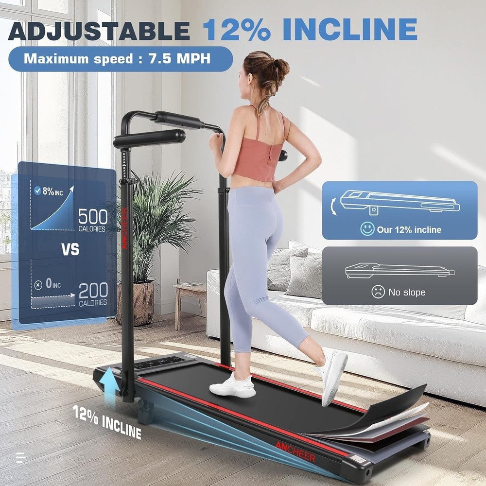 Foldable Under Desk Treadmill for Home Use, Remote-Controlled with LED Display#