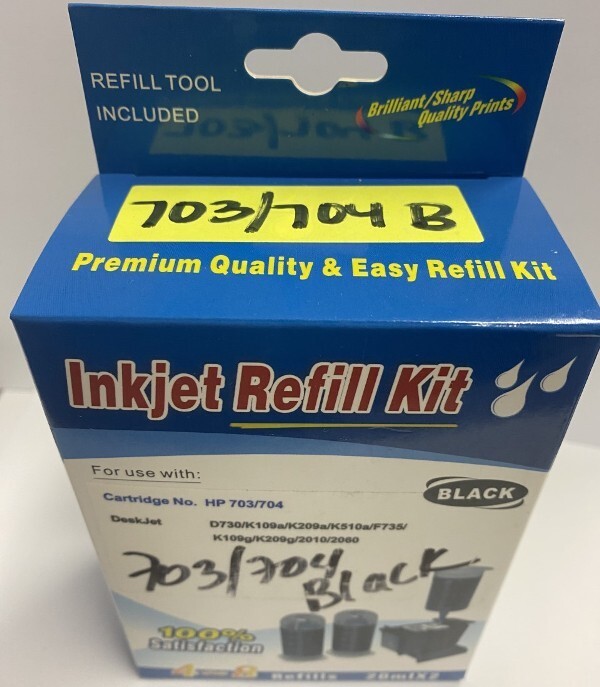 Black Ink Refill Box Kit for HP 703/704