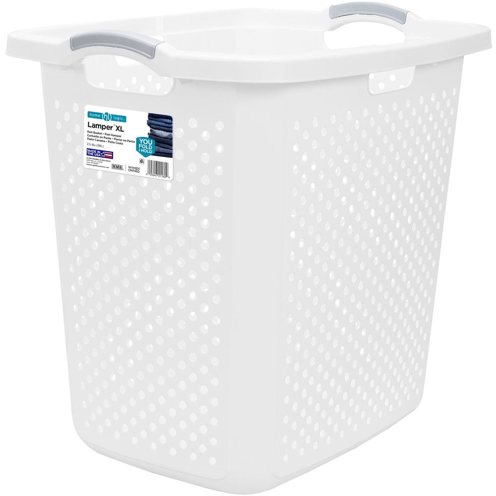 Large Laundry Hamper, 2.5 Bushel, White