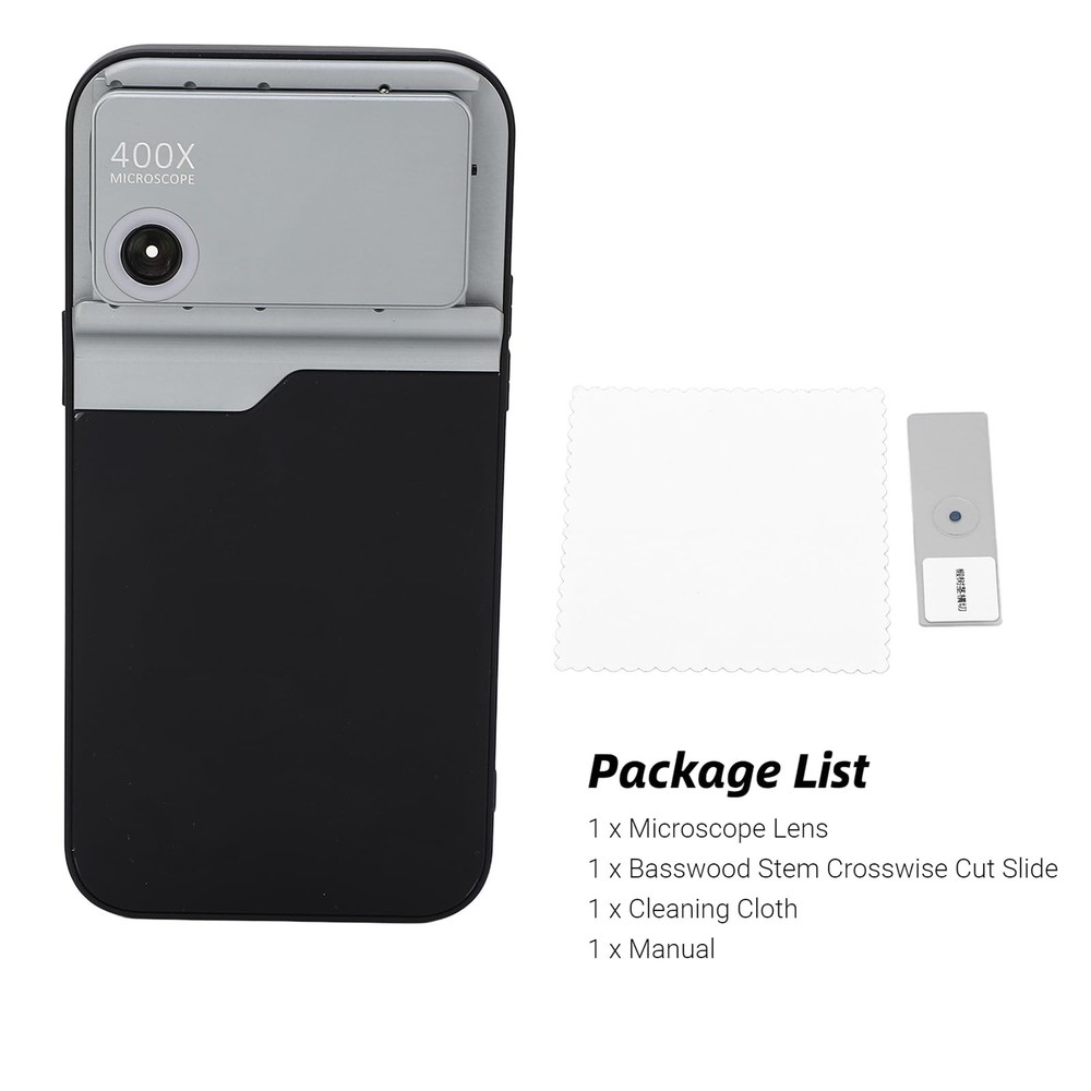DAUERHAFT 400x Microscope Lens, Quick Focus Simple Phone Microscope Lens Chut...