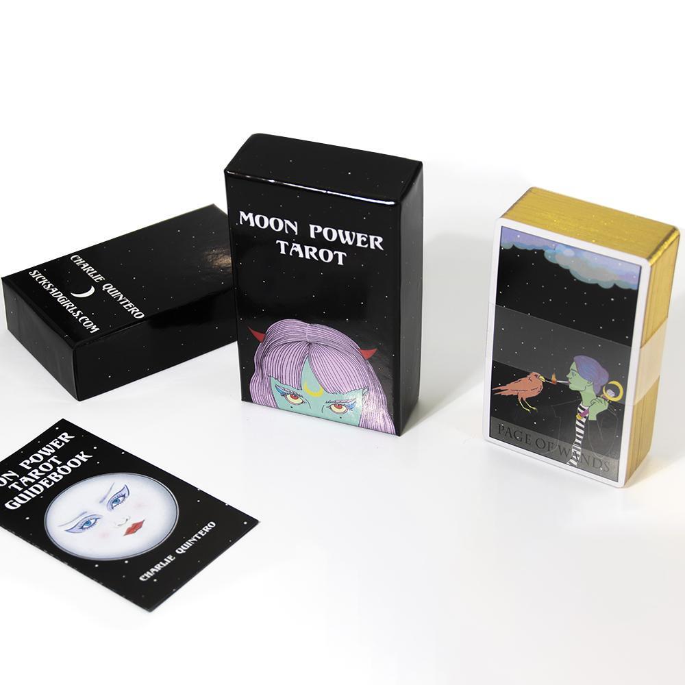 Moon Power Tarot Deck 78 Cards Full Color Edge Printing Divination Box Guidebook
