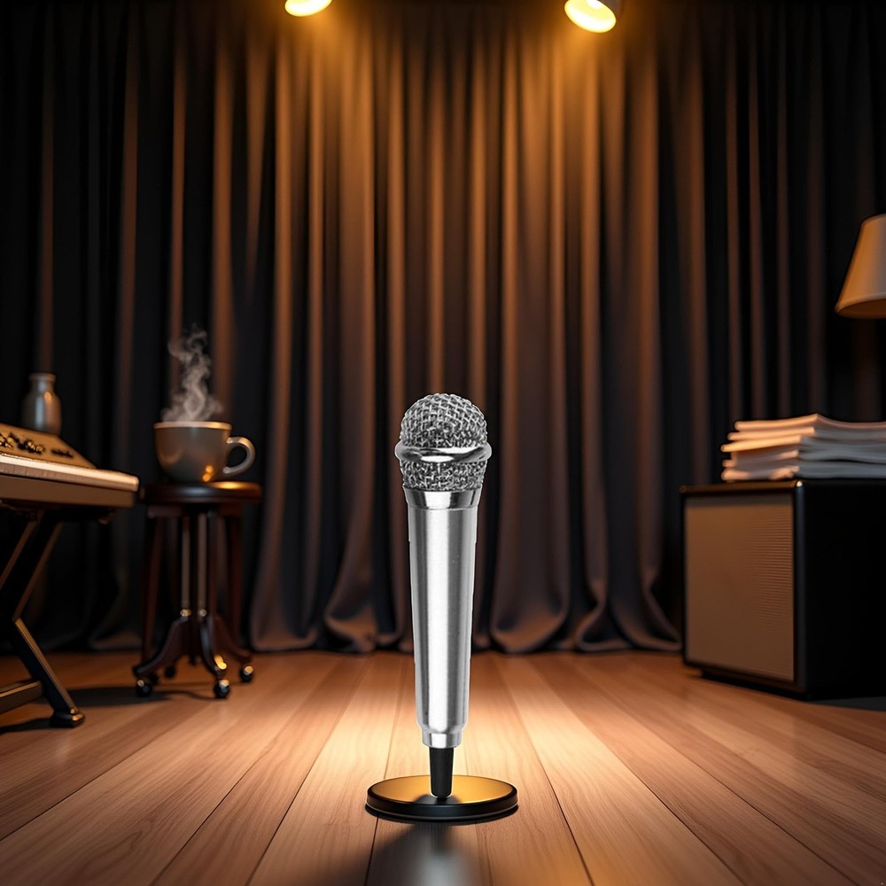 Silver Mini Singing Mic Karaoke Mic Singing 3.5mm Condenser Microphone Mini H...