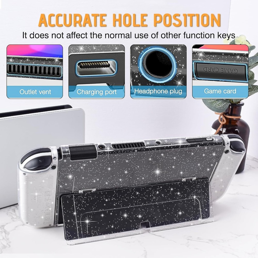 Protective Glitter Case Compatible with Switch OLED Console - Updated Version...
