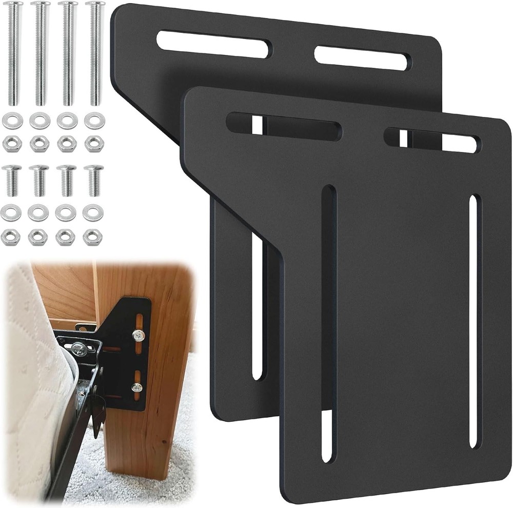 2 PCS Bed Frame Brackets Adapter for Large, 2Pcs Headboard Attachment