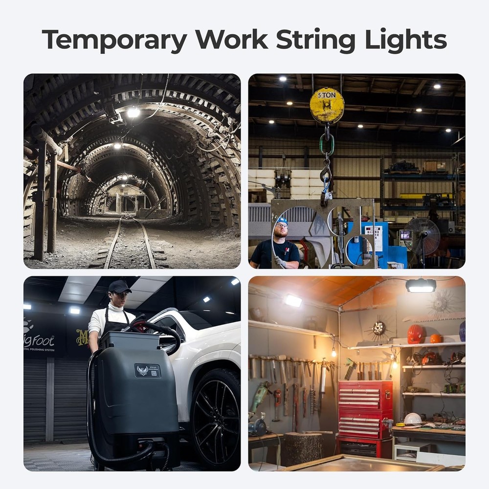 LED Work String Lights: Super Bright 90W 10800LM ETL Listed Linkable Waterproof