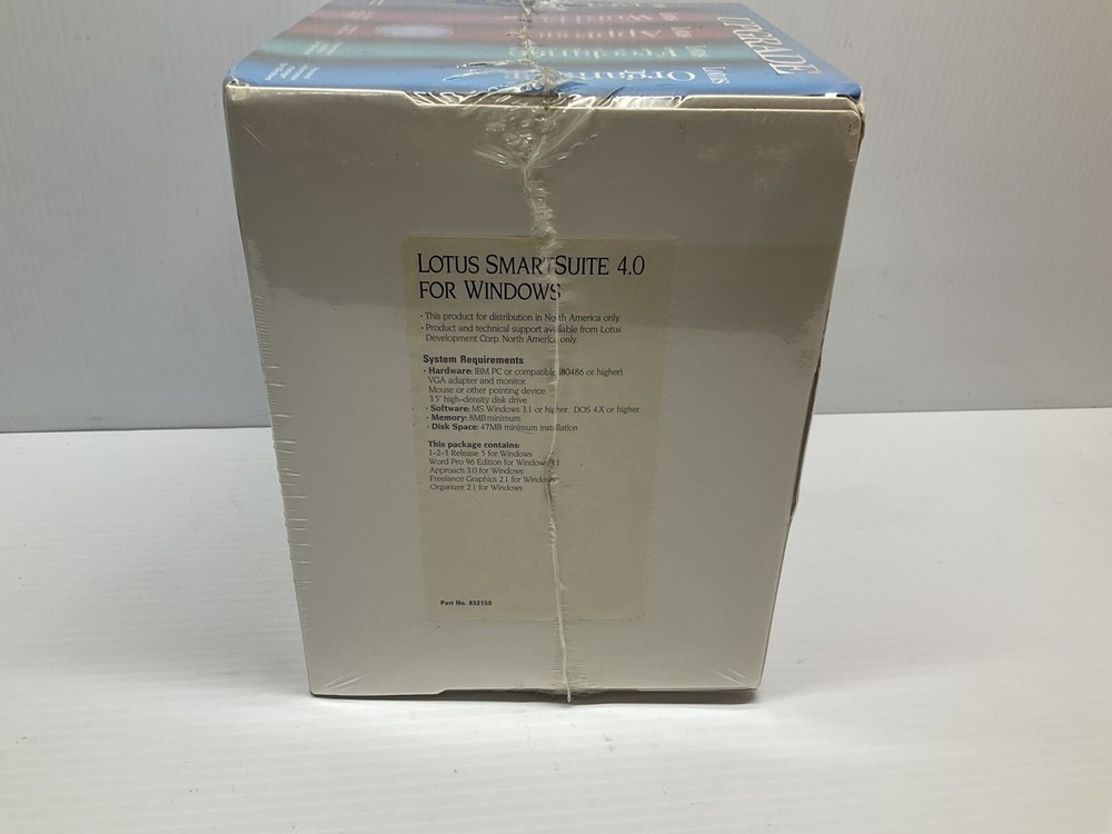 VINTAGE COMPUTER PROGRAM LOTUS SMART SUIT for Dos Windows 3.1 SEALED