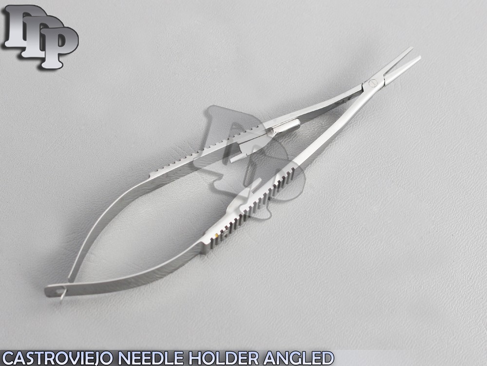 CASTROVIEJO MICRO SURGERY SURGICAL NEEDLE HOLDER 5.5" ANGLED TIP