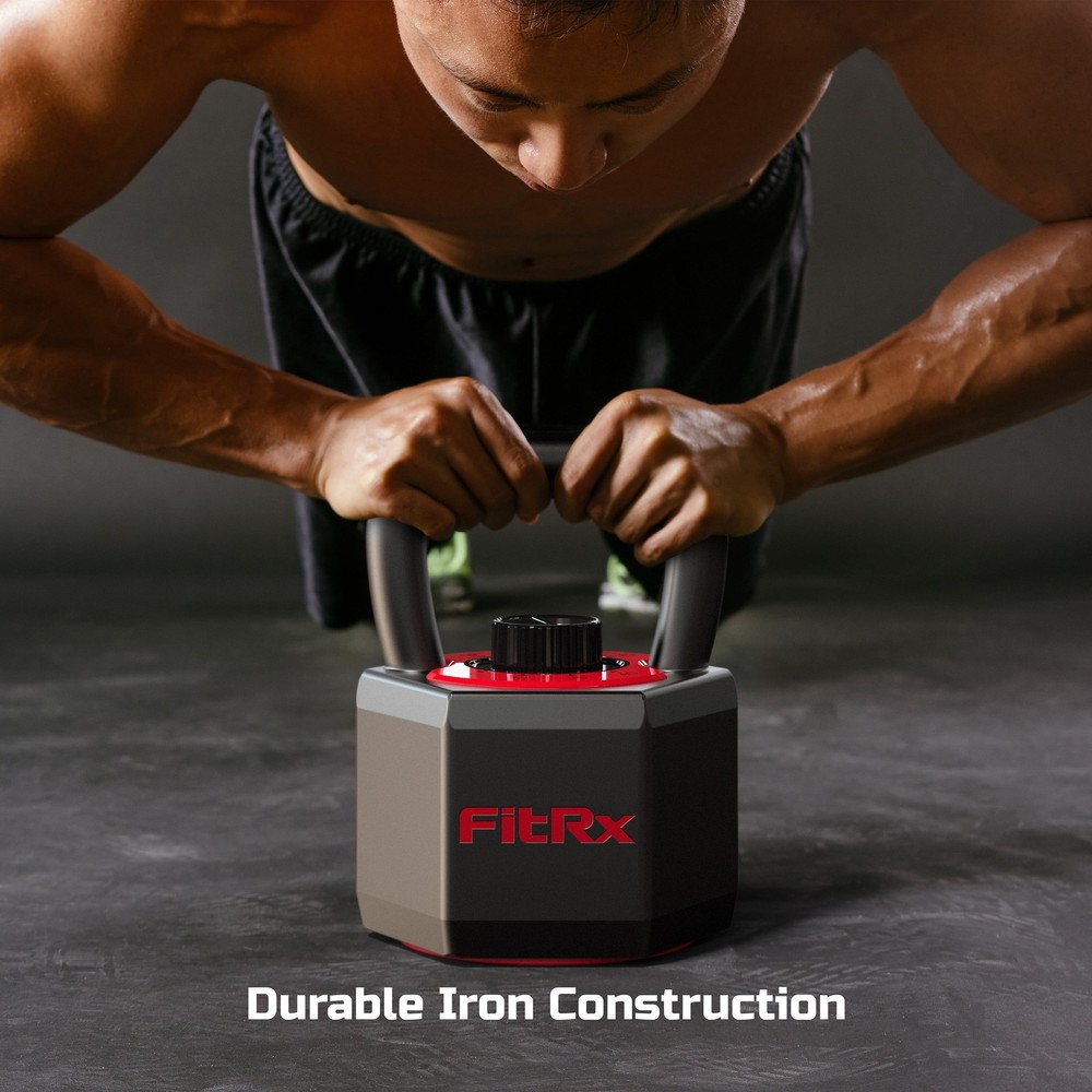 25 lbs SmartStack Wide Handle Adjustable Kettlebell 40lb Full Body Workout Black
