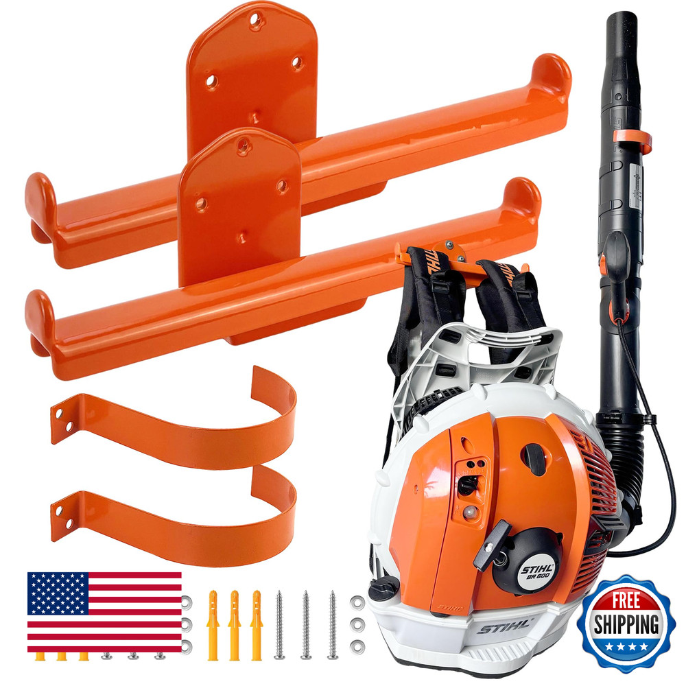 OSROENE 2-Pack Heavy Duty Backpack Leaf Blower Sprayer Hanger Wall Mount Hook