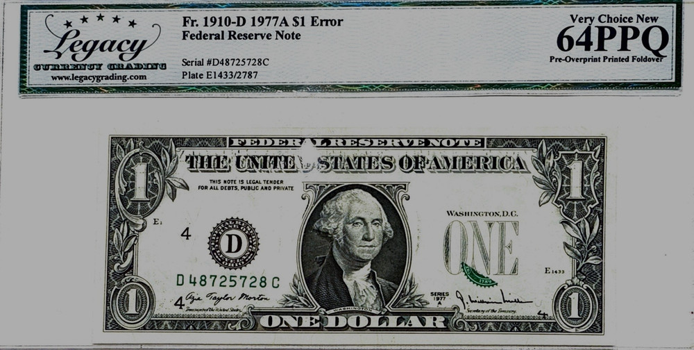 LEGACY 64 PPQ PRE-OVERPRINTED FOLDOVER ERROR 5728C