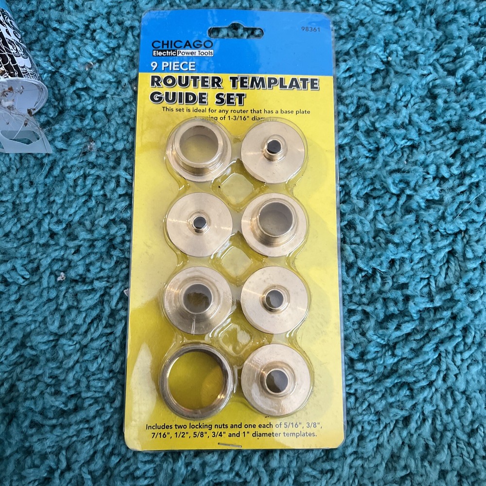 Router Template Guide Kit ! 9- Piece brass set !