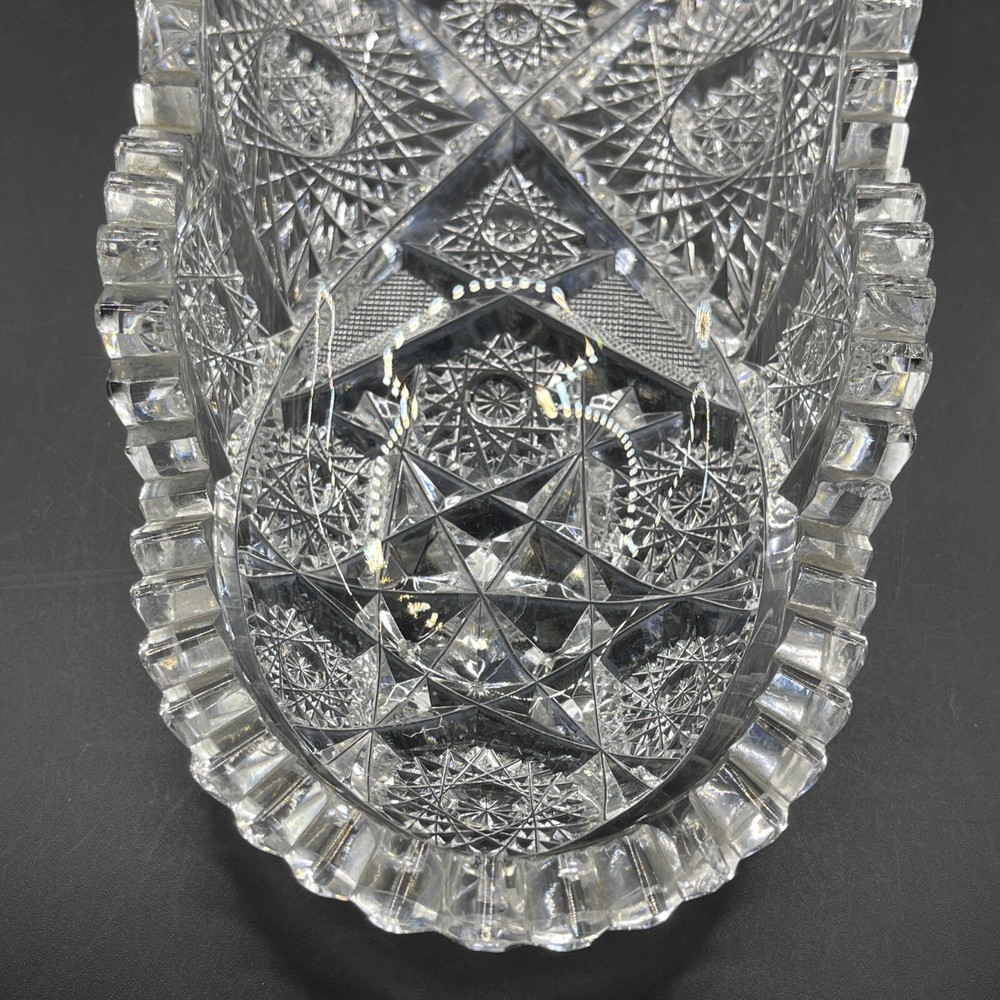 Heavy Glass Sawtooth Celery Dish