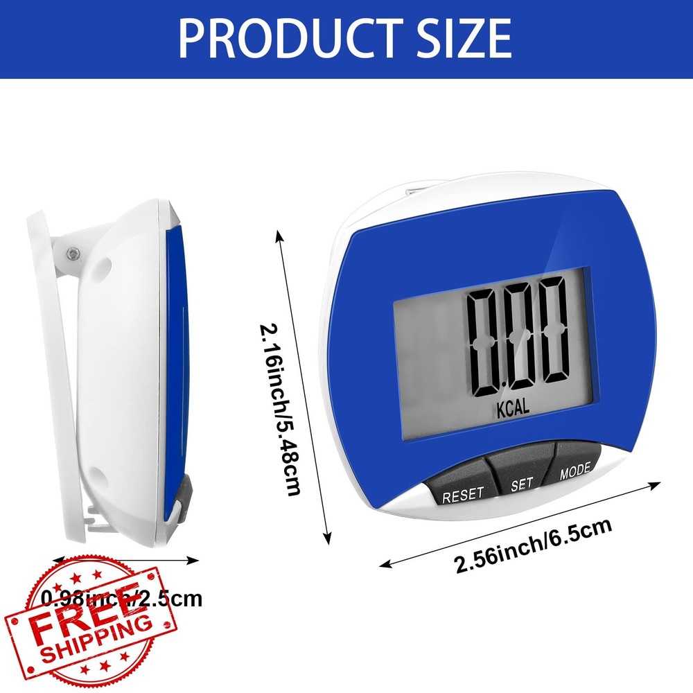 Weewooday Pedometer Clip On Large Display Step Counter Bulk Gift