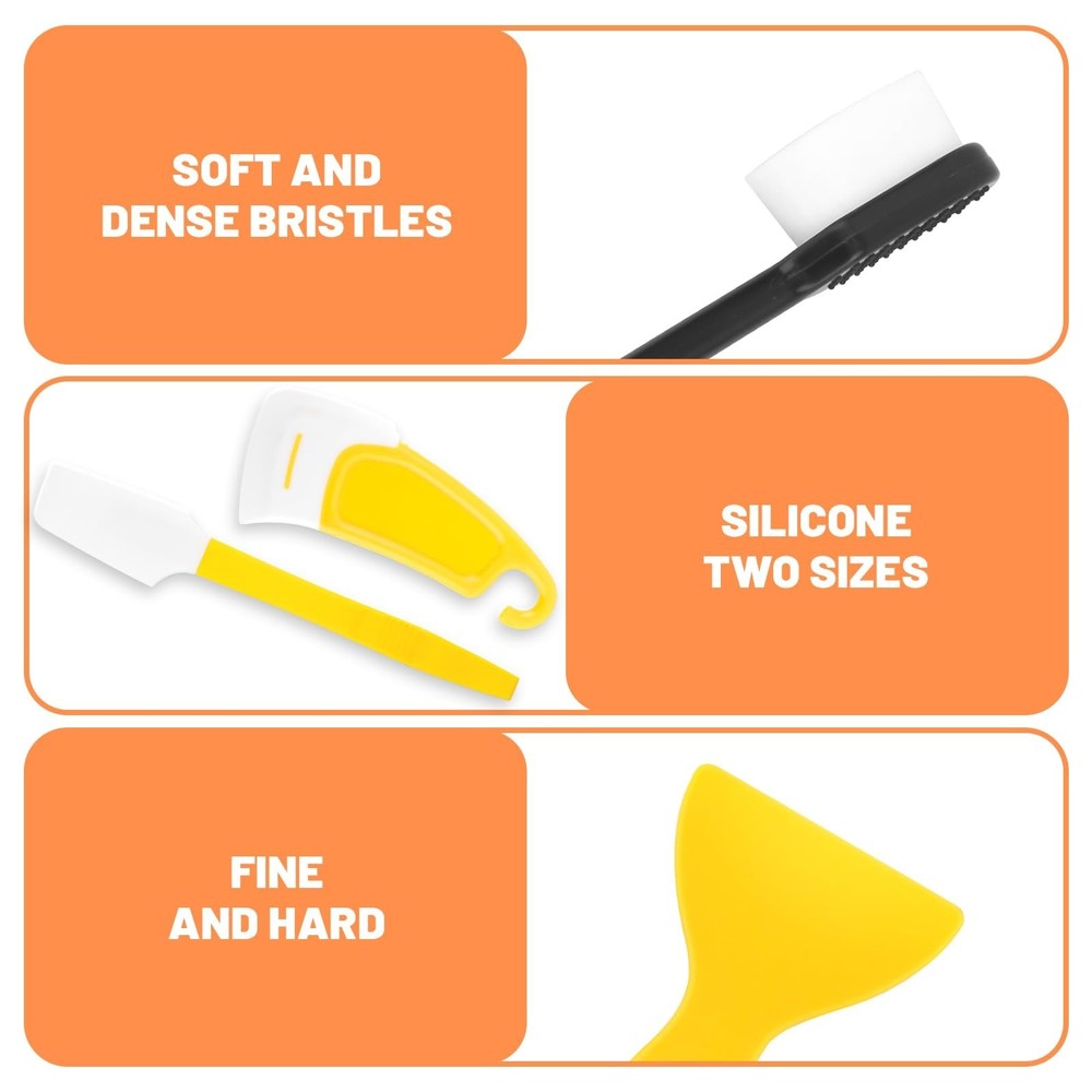 7Pcs UV Resin 3D Printer Must-Have Tool, Silicone Spatula, Scraper, Brush for...