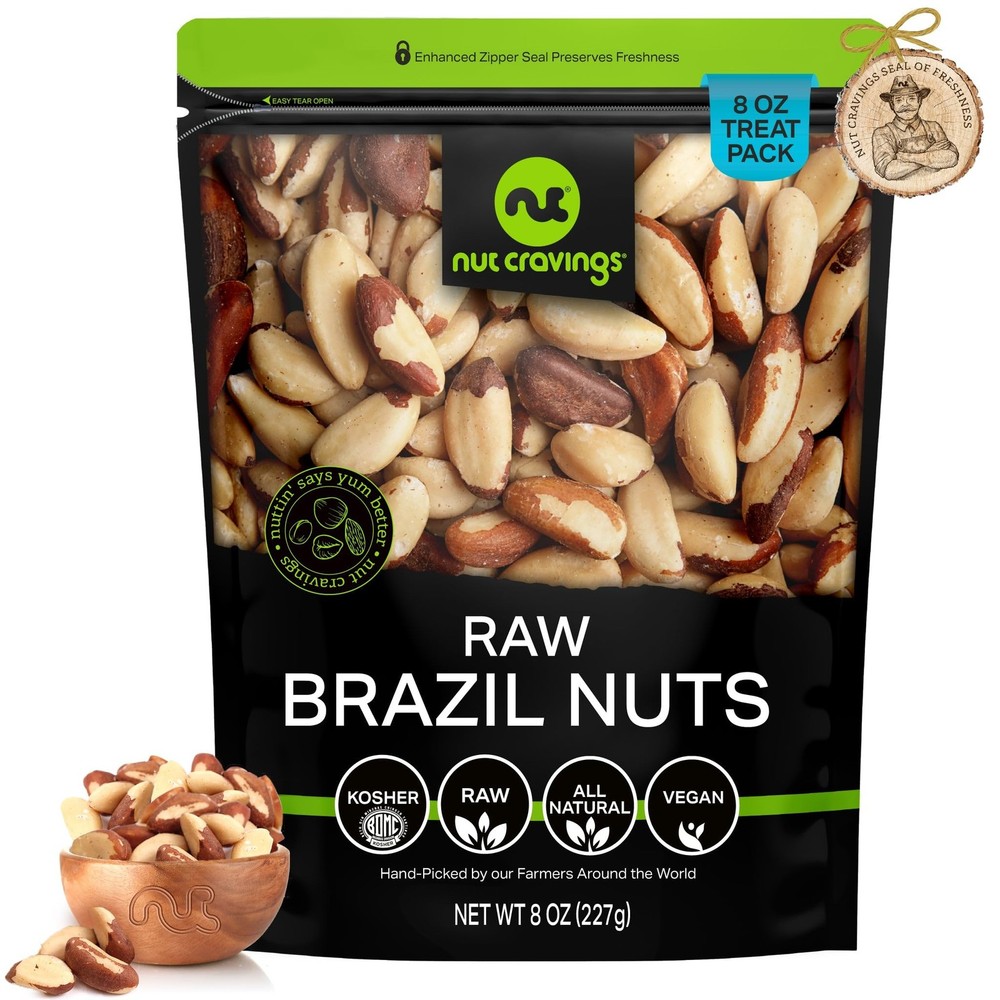 - Raw Brazil Nuts, Unsalted, No Shell, Whole, (8Oz - 1 Pack) Bulk Nuts Packed Fr