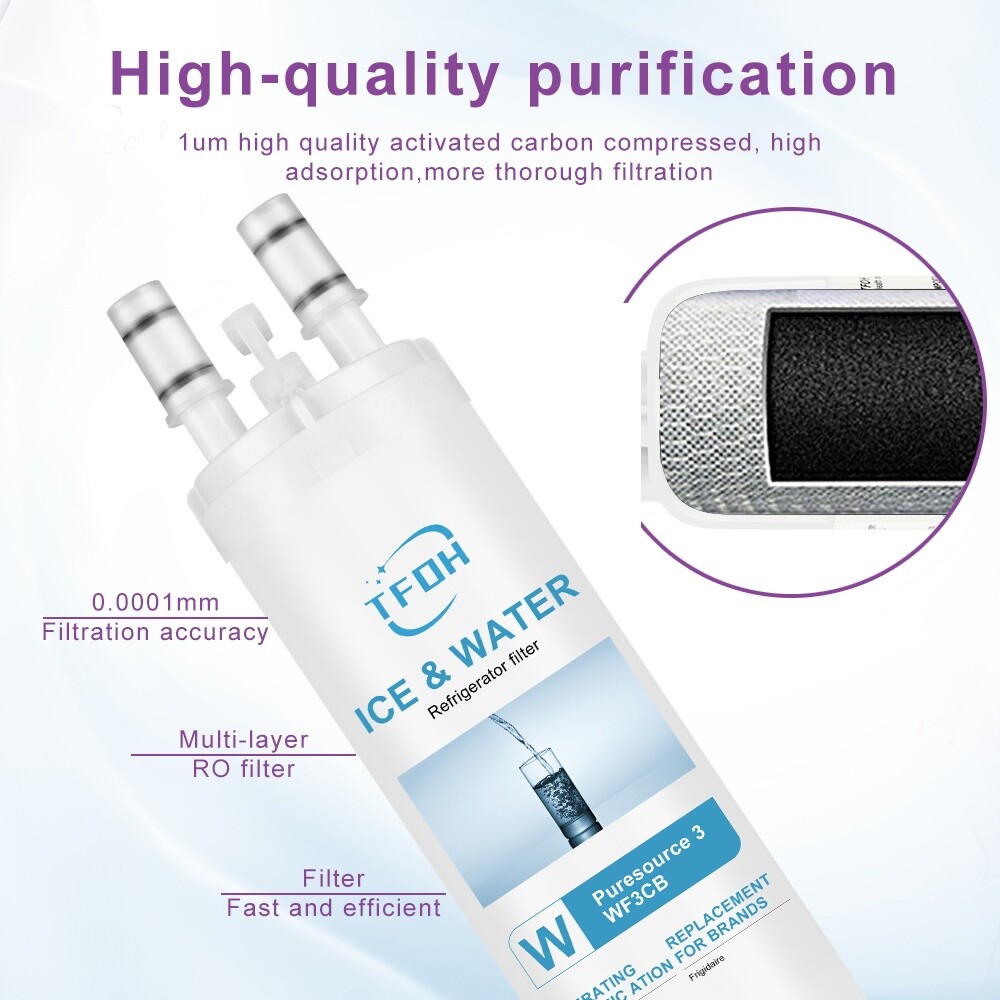 1 PACK TFOH Fit Frigidaire WF3CB Pure Source Ultra Refrigerator Water Filter