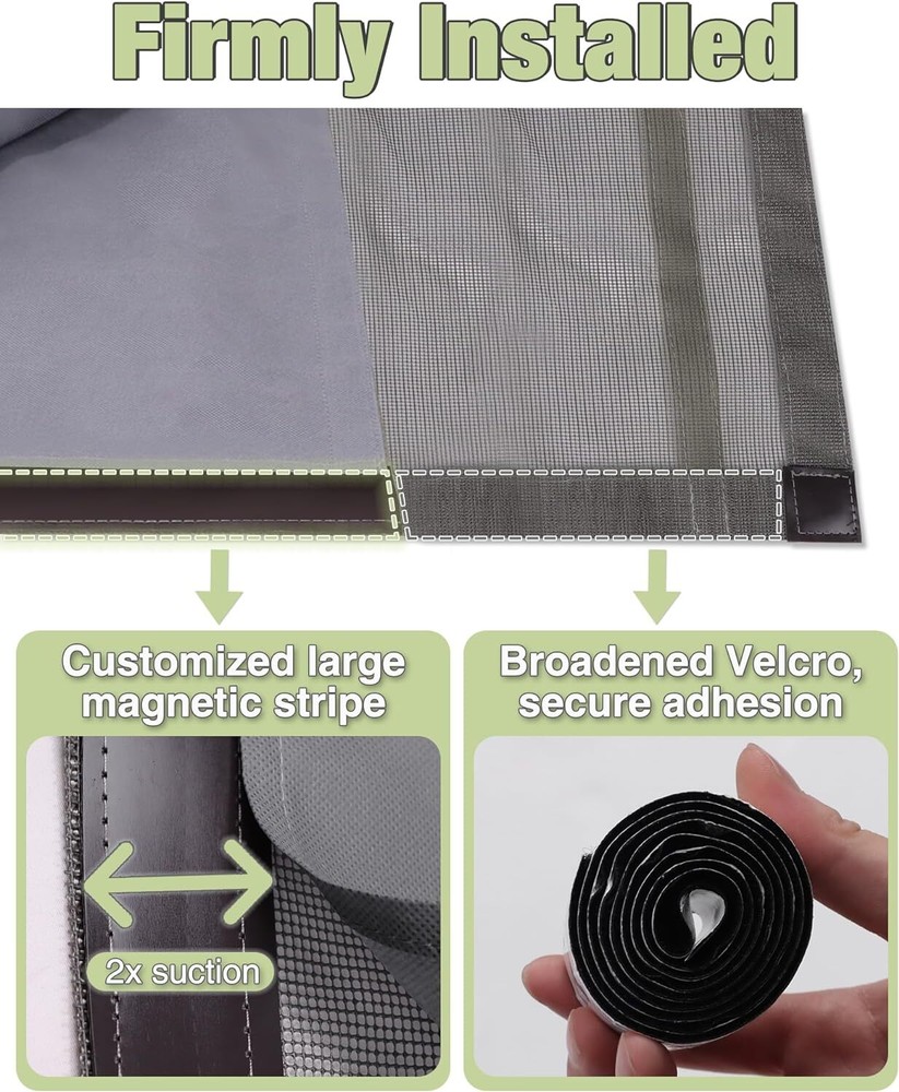 Toy Hauler Screen Door for Steel Frame Ramp Doors Up to 90 inch Tall with tape