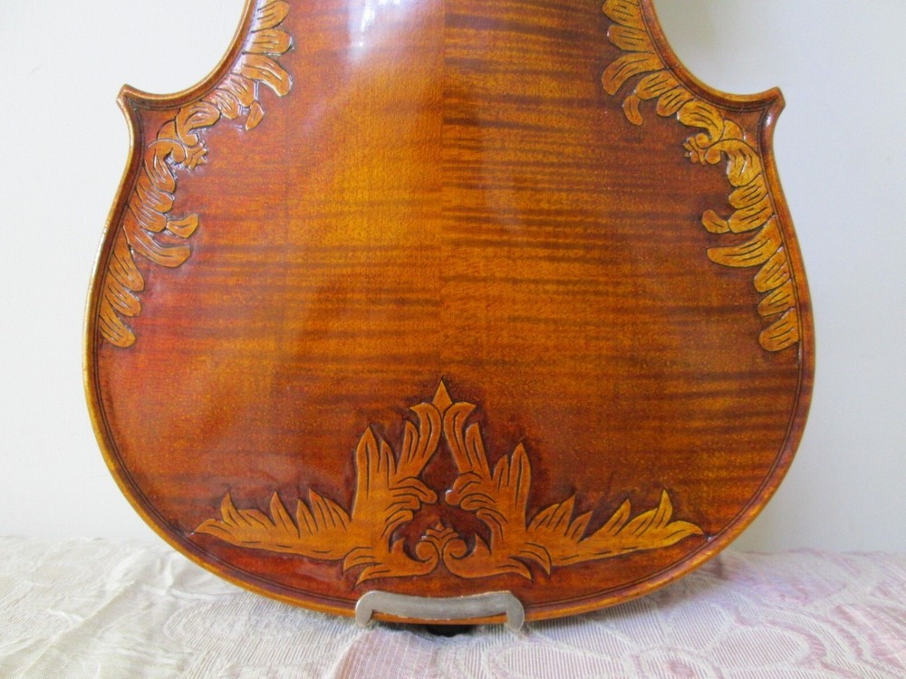 4/4 Violin Stradivarius Tiger Flame Maple Master Hand Carve Pattern 7#