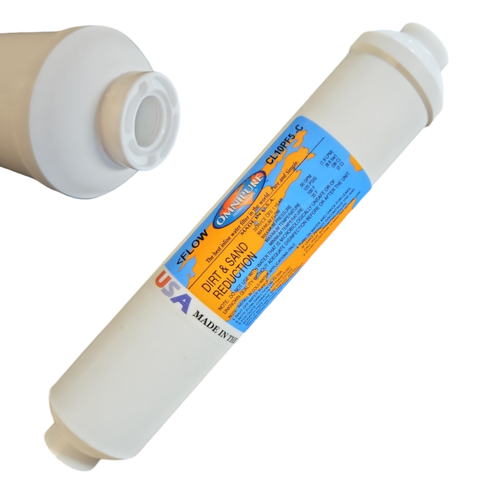 Omnipure CL10PF5-C Sediment 5 Micron Water Filter ( 2" X 10" ) 3/8"FPT (3 pack)