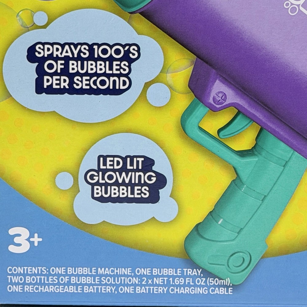 Bunch'a Bubbles Bubble Gun Blaster Purple LED Lit Rechargeable New